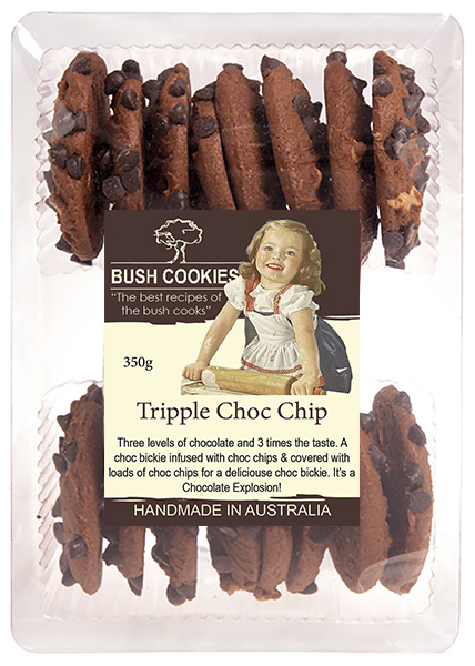Triple Chocolate Chip Cookies 250g - Carton of 12