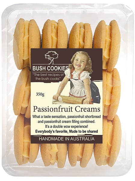 Passionfruit Cream Biscuits 350g by Bush Cookies